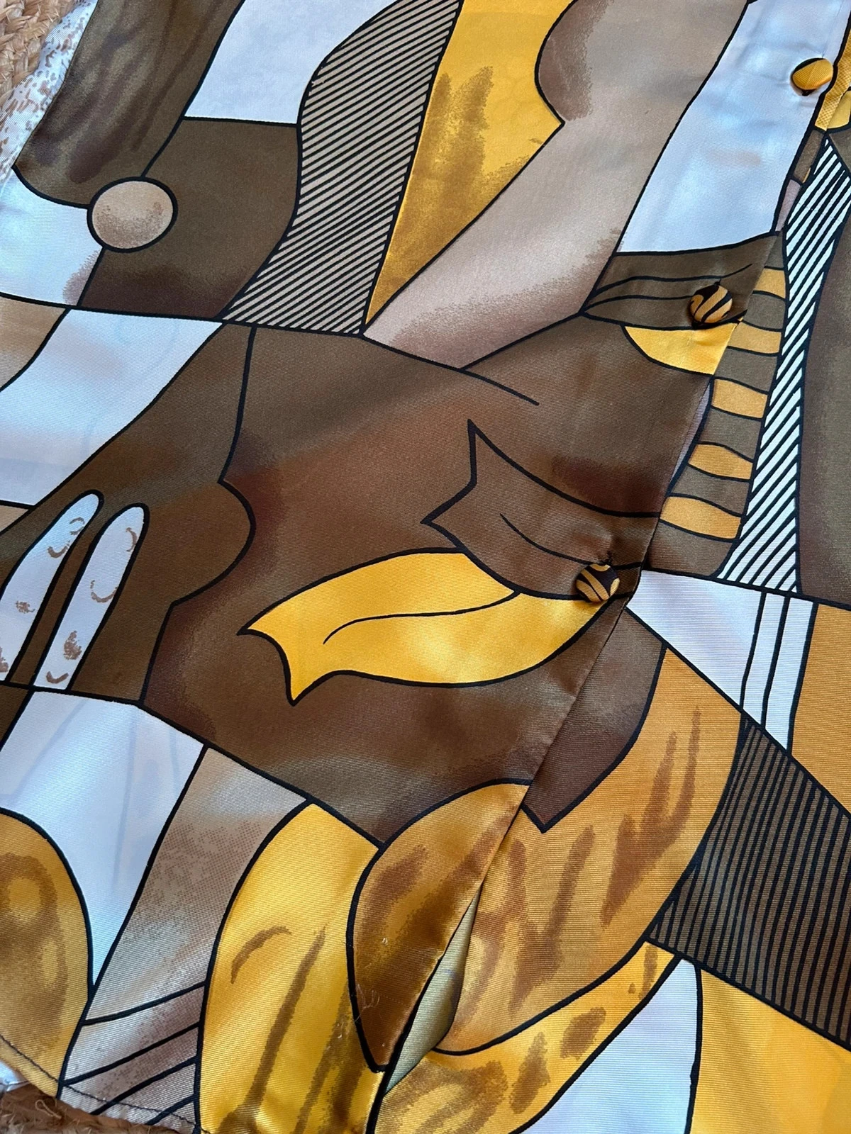 🌿🎨Picasso Inspired Vintage 90s Boho Statement Artwear Shirt Artistic Cubism 38/40🌿🎨 – photo 18